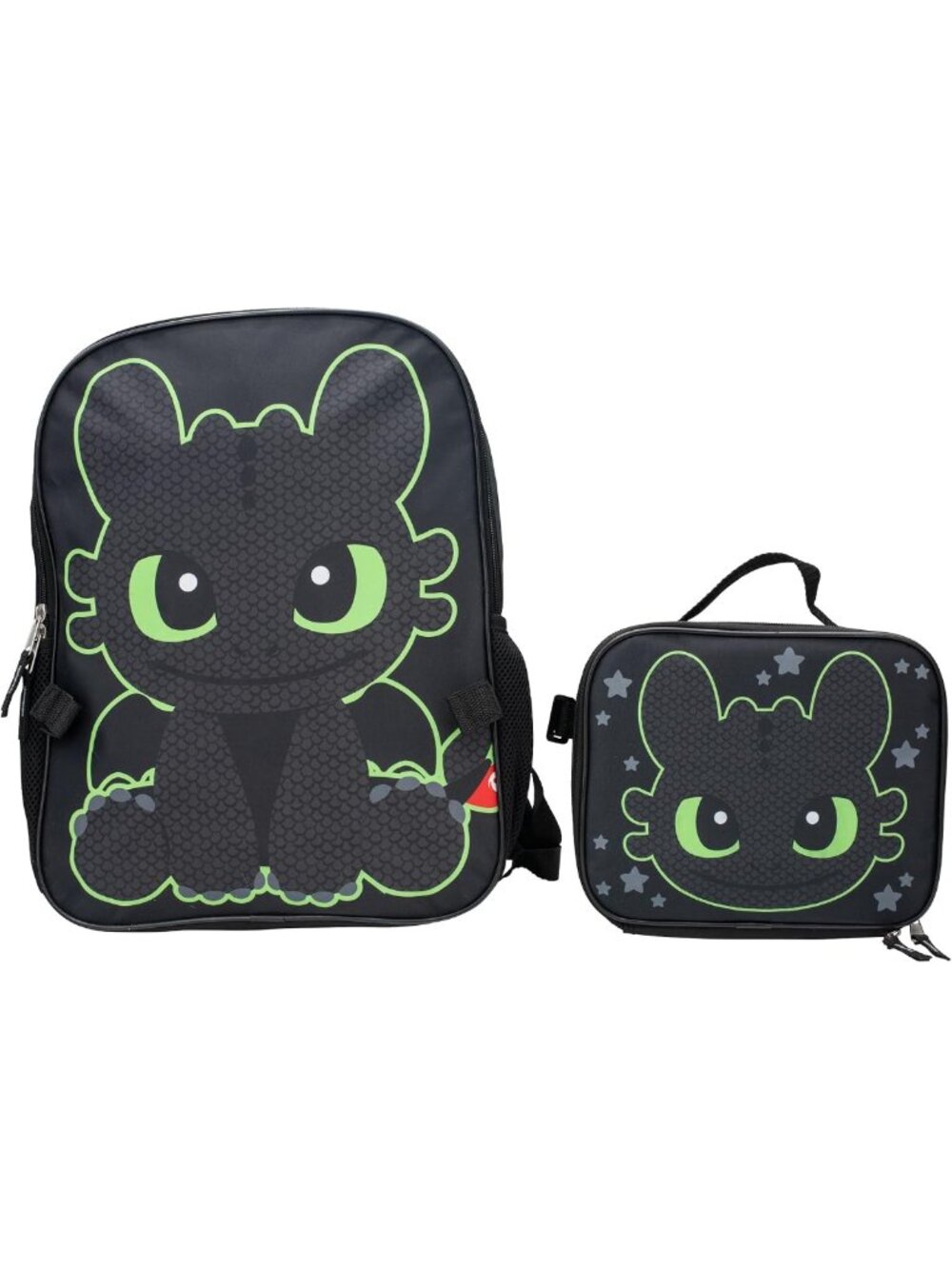 Toothless Dragon Backpack & Lunch Box Set - 16" School Bag, Black, Kids'